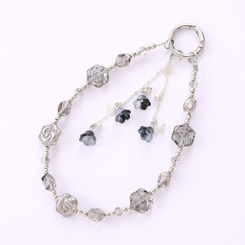 Breloc auto cu mărgele de cristal, pandantiv în formă de trandafir, lucrat manual