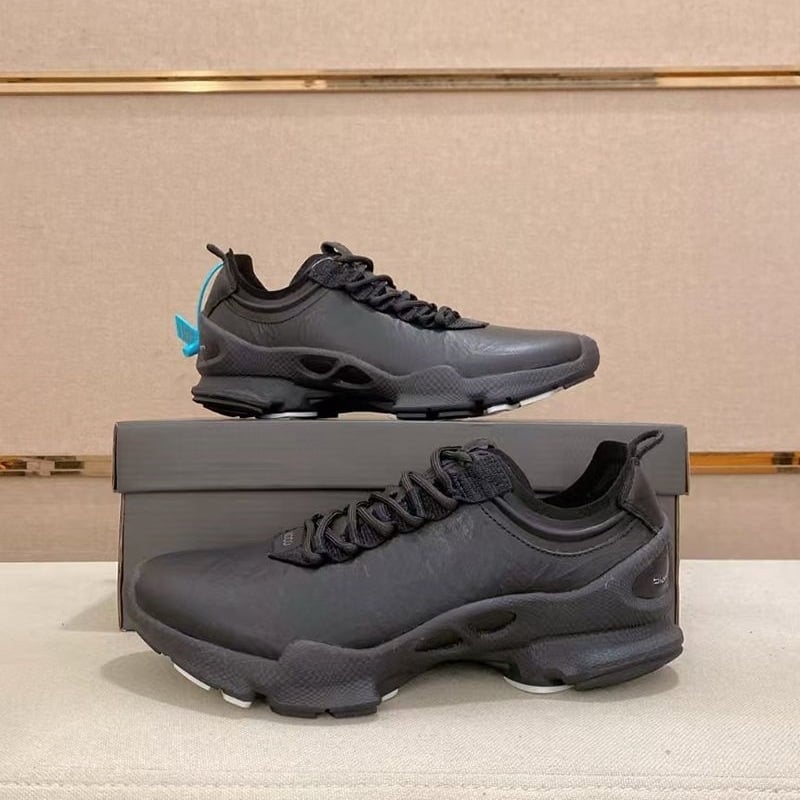 Pantofi de drumeție din piele pentru bărbați, căptușeală din plasă respirabilă, talpă din cauciuc ușoară, închidere cu șireturi, toc redus (1-3 cm)