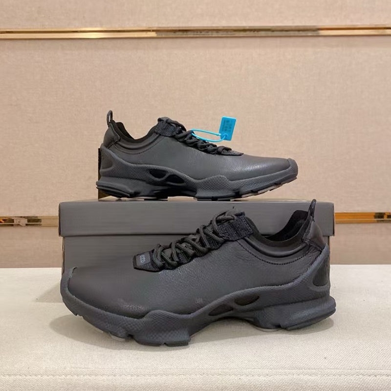 Pantofi de drumeție din piele pentru bărbați, căptușeală din plasă respirabilă, talpă din cauciuc ușoară, închidere cu șireturi, toc redus (1-3 cm)