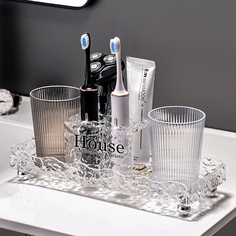 Garder suport acrilic pentru periute de dinți – depozitare în baie, set 20 buc.