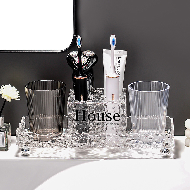 Garder suport acrilic pentru periute de dinți – depozitare în baie, set 20 buc.