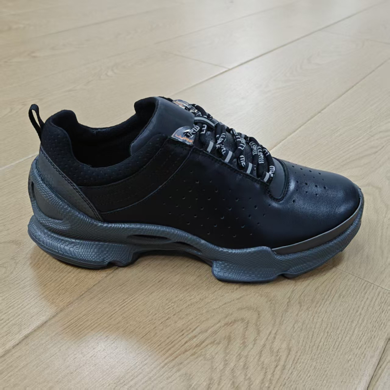 Pantofi sport unisex pentru alergare — partea superioară din piele de vită de primă clasă, vârf rotund, toc mic 1–3 cm, talpă din cauciuc, căptușeală PU