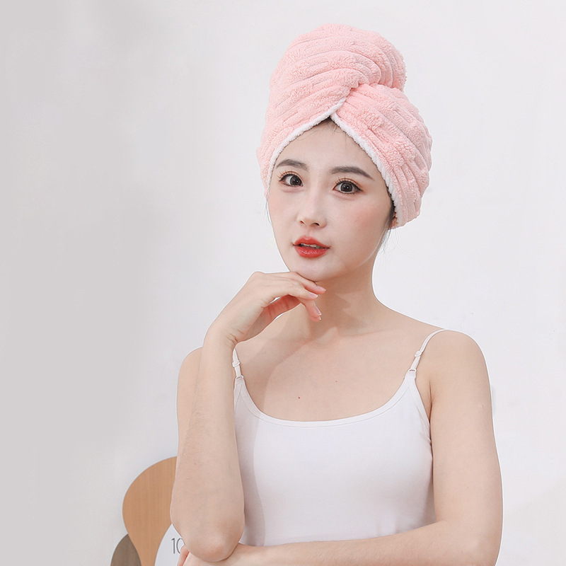 Pălărie de uscare a părului din velur coral, denier 150D, cusută, 80-99 g