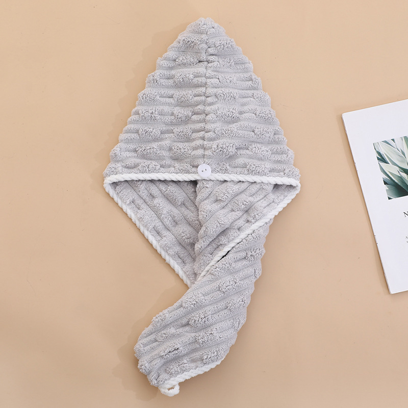 Pălărie de uscare a părului din velur coral, denier 150D, cusută, 80-99 g