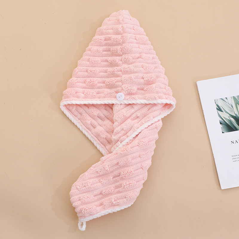 Pălărie de uscare a părului din velur coral, denier 150D, cusută, 80-99 g