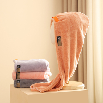 Κάλυμμα για στέγνωμα μαλλιών από coral fleece, αντιβακτηριακό 7A, νήμα 150D, βάρος 140–169 g, ραφή τελειώματος