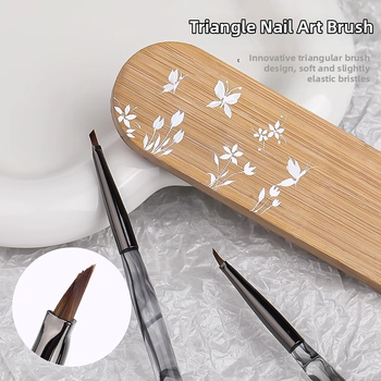 Nehtové art pero s trojuholníkovou špičkou, akrylová rukoväť, 1 sada štetcov, OEM Han Ying