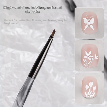 Nehtové art pero s trojuholníkovou špičkou, akrylová rukoväť, 1 sada štetcov, OEM Han Ying