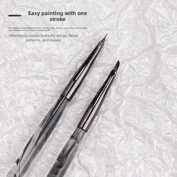 Nehtové art pero s trojuholníkovou špičkou, akrylová rukoväť, 1 sada štetcov, OEM Han Ying