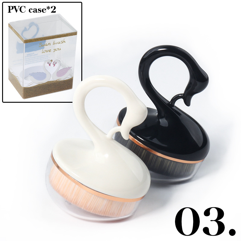 Hattyú alakú körömport ecset átlátszó kupakkal, nylon rost sörtékkel, OEM magáncímke