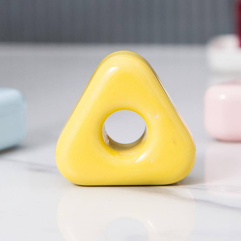 Keramički trokutasti držač četkice za zube, montaža bez bušenja, ispis logotipa, prilagodljiv