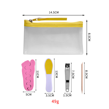 Yan Daier set portabil de instrumente pentru manichiură - instrumente din oțel inoxidabil, 49 g greutate netă, instrument de șlefuire a suprafeței unghiilor