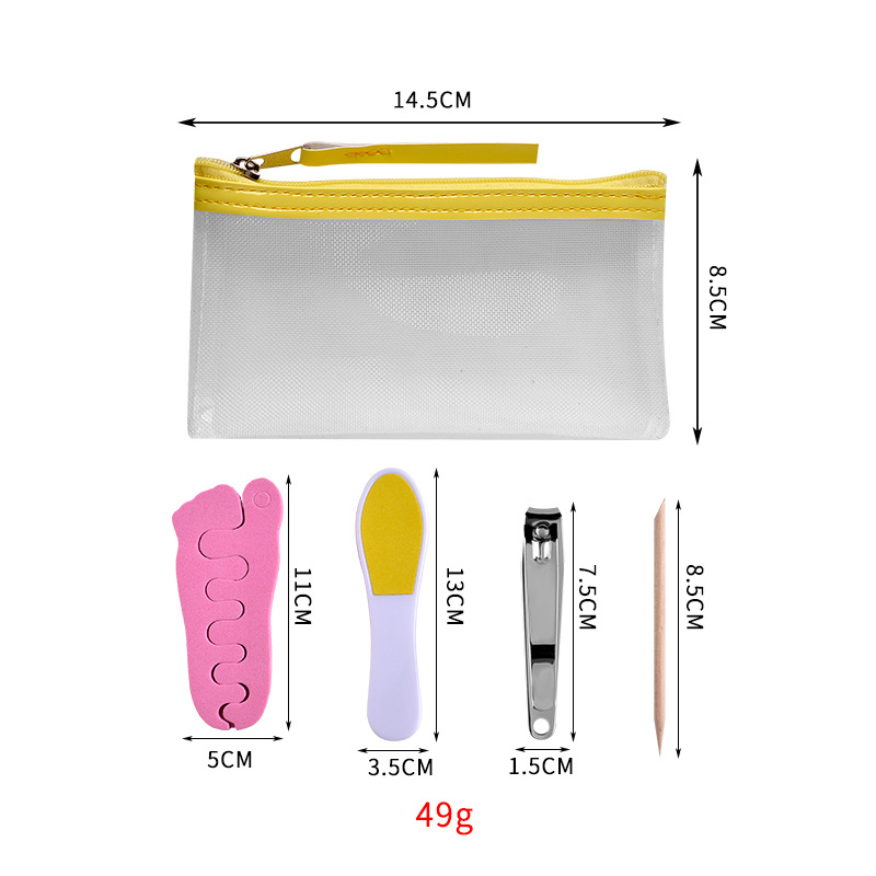 Yan Daier set portabil de instrumente pentru manichiură - instrumente din oțel inoxidabil, 49 g greutate netă, instrument de șlefuire a suprafeței unghiilor