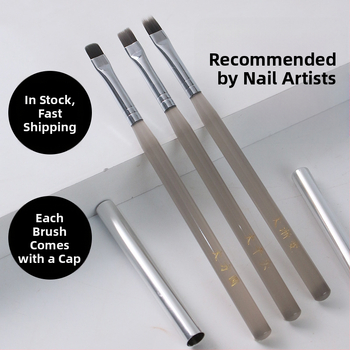 3-dielny akrylový set štetcov na nechty s dlhým držadlom – nástroje pre gélovú manikúru