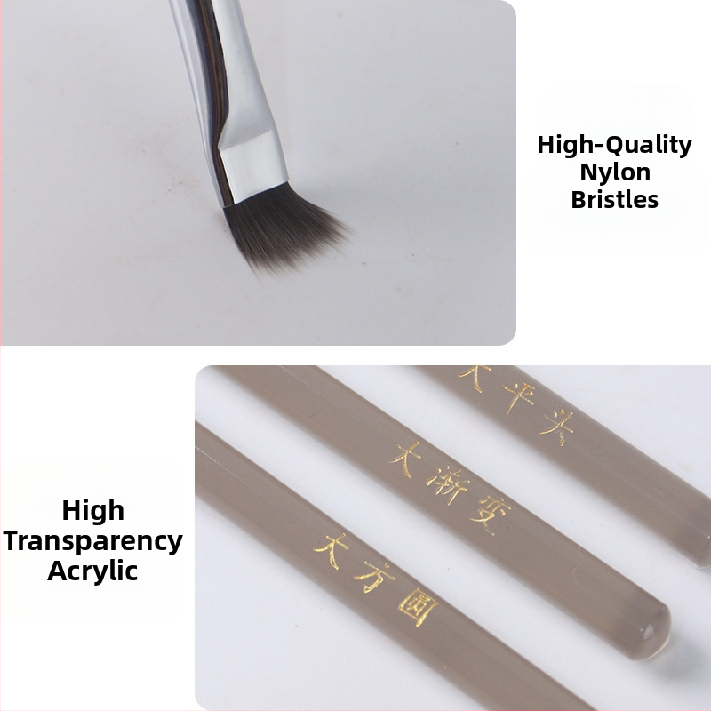 3-dielny akrylový set štetcov na nechty s dlhým držadlom – nástroje pre gélovú manikúru