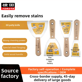Yingde glettelő kés, fa nyéllel, éles élű, lapos típusú, falra festék kaparására