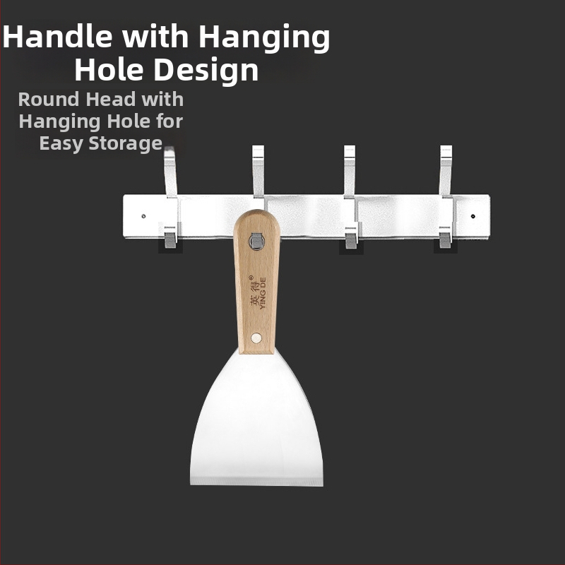 Yingde glettelő kés, fa nyéllel, éles élű, lapos típusú, falra festék kaparására