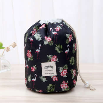 Geantă de machiaj cilindrică din Oxford, multifuncțională, montare pe perete pentru depozitare în călătorii, cosmetică, birou și baie