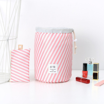 Geantă de machiaj cilindrică din Oxford, multifuncțională, montare pe perete pentru depozitare în călătorii, cosmetică, birou și baie