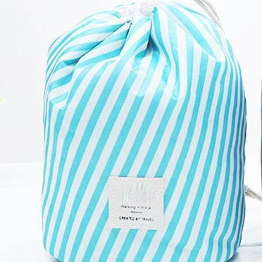 Geantă de machiaj cilindrică din Oxford, multifuncțională, montare pe perete pentru depozitare în călătorii, cosmetică, birou și baie