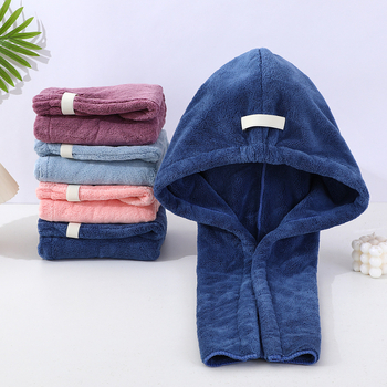 Kapa za sušenje kose od koralnog velura, debela, bez ispadanja dlake, apsorbirajuća, brzo suši