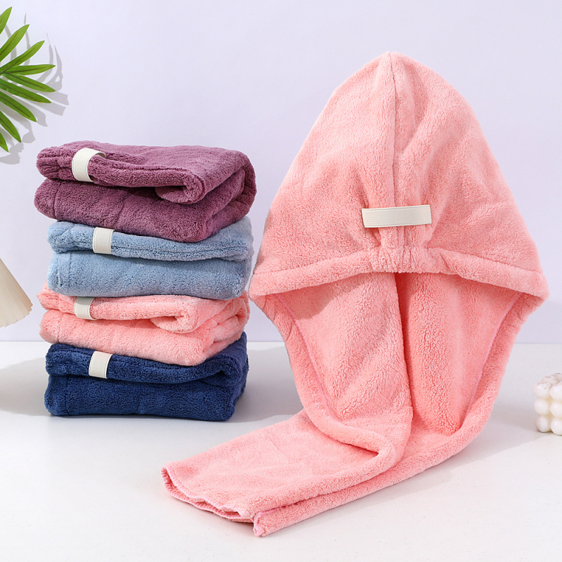 Kapa za sušenje kose od koralnog velura, debela, bez ispadanja dlake, apsorbirajuća, brzo suši