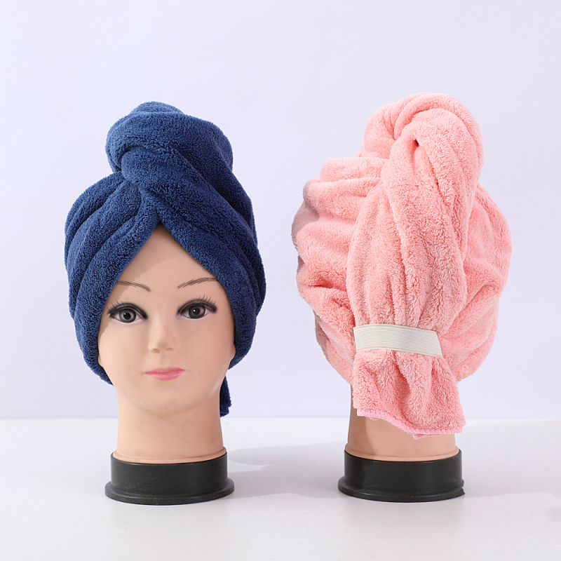 Kapa za sušenje kose od koralnog velura, debela, bez ispadanja dlake, apsorbirajuća, brzo suši