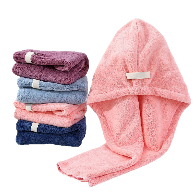 Kapa za sušenje kose od koralnog velura, debela, bez ispadanja dlake, apsorbirajuća, brzo suši