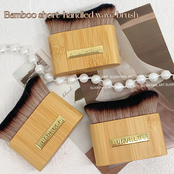 Perie pentru praf de manichiură cu mâner scurt, peri ondulate flexibile pentru curățare