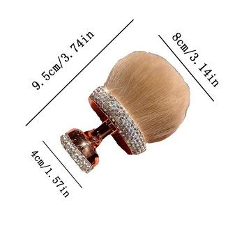 Pensulă de machiaj cu peri sintetice, mâner metalic, include husă, ambalaj unic