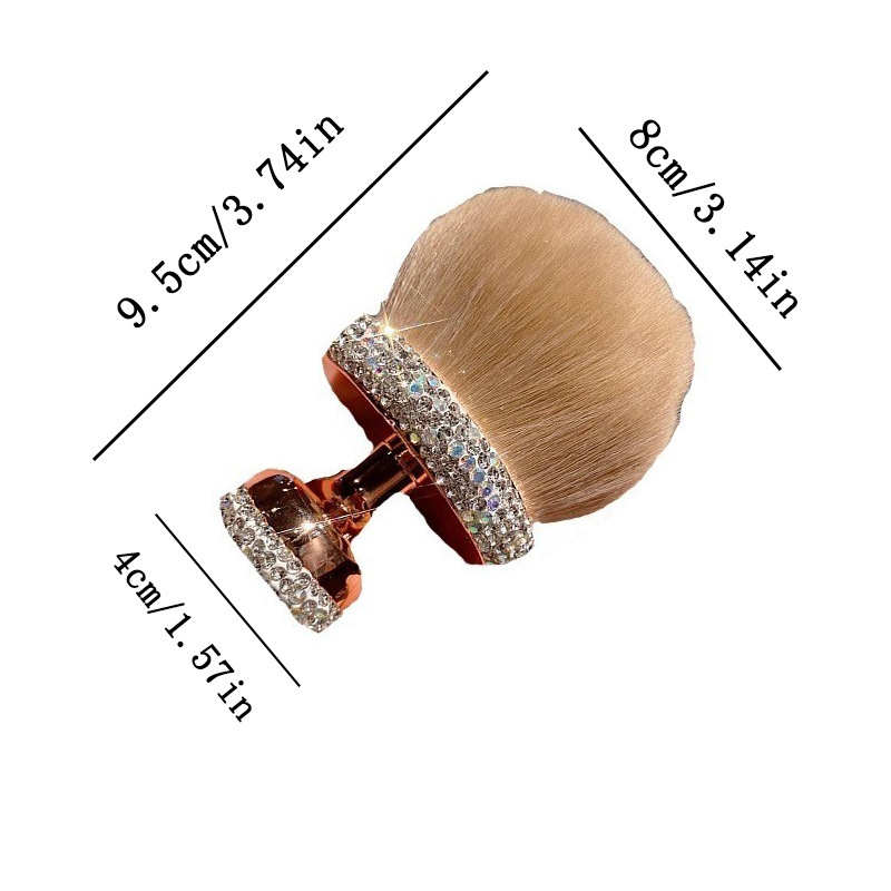 Pensulă de machiaj cu peri sintetice, mâner metalic, include husă, ambalaj unic