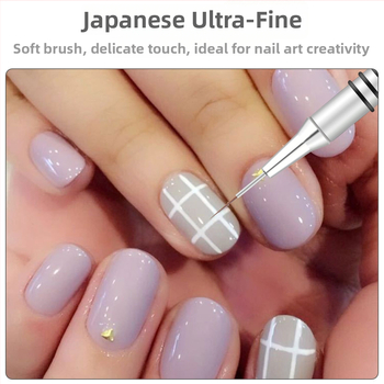 Sada štetcov na manikúru umenie, 6 kusov, s dlhými kovovými rukoväťami a 8 spirálnymi kruhmi pre čiary a maľovanie kvetov