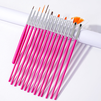 Set pensule de manichiură, 15 buc., mâner din plastic, ambalare OPP