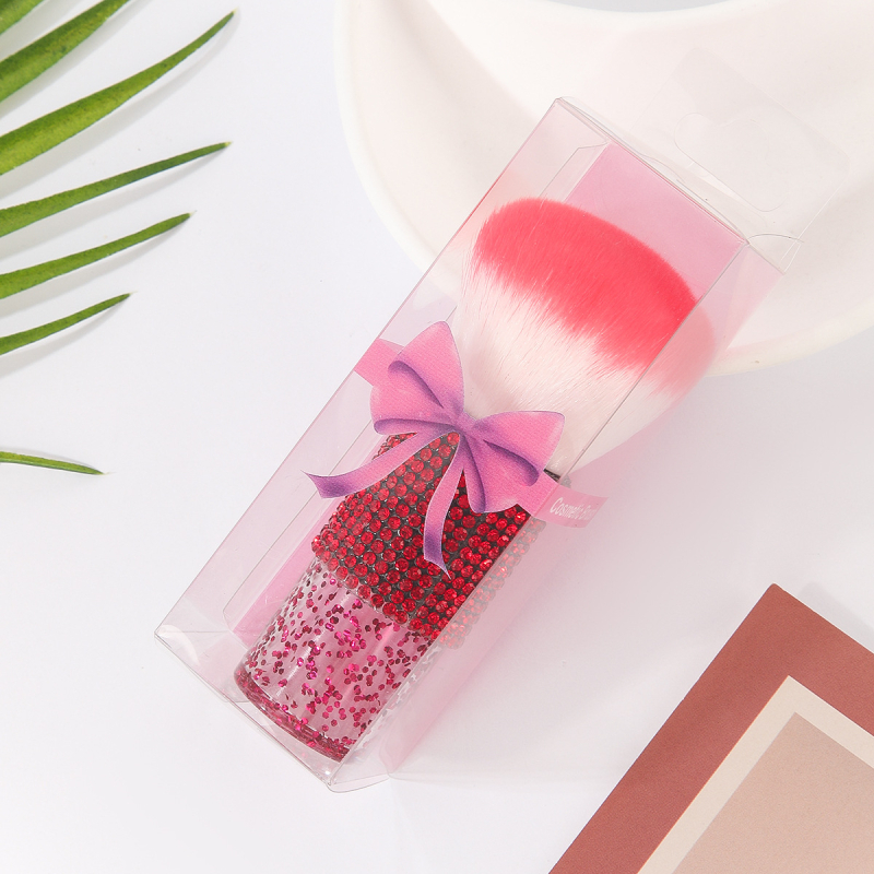 Πινέλο μακιγιάζ με τρίχες νάιλον και πλαστική λαβή, συσκευασία σε κουτί, φορητό