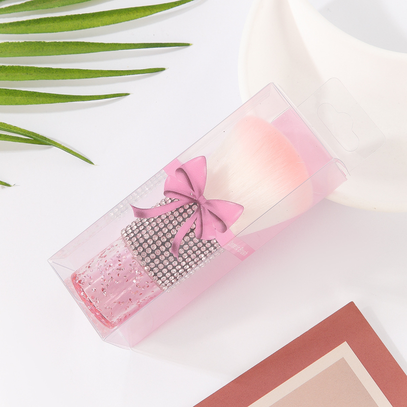 Πινέλο μακιγιάζ με τρίχες νάιλον και πλαστική λαβή, συσκευασία σε κουτί, φορητό