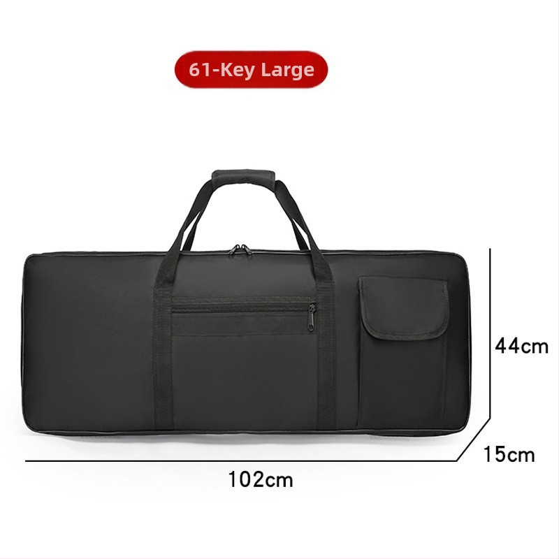 Nepremokavá taška na elektronickú klávesnicu pre 61/76/88 kláves, vonkajší Oxford materiál, vnútorná polyesterová výstelka, zakrivený ramenný popruh
