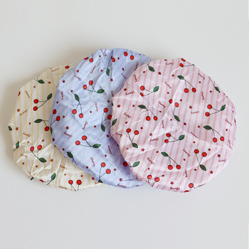 Kapa za tuširanje za odrasle s dvostrukim slojem i regulirajućom šnirkom, vodootporna, materijal poliester-pamuk + PEVA, idiličan stil