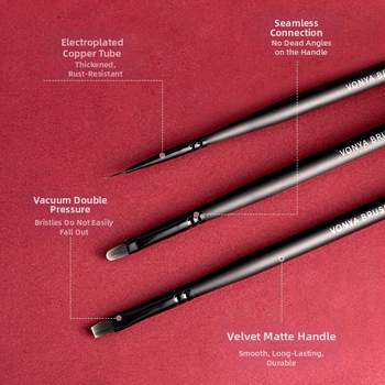 Sada nail art pier, 5 kusov, s drevenými dlhými rukoväťami