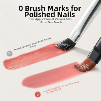 Sada nail art pier, 5 kusov, s drevenými dlhými rukoväťami