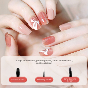 Sada nail art pier, 5 kusov, s drevenými dlhými rukoväťami