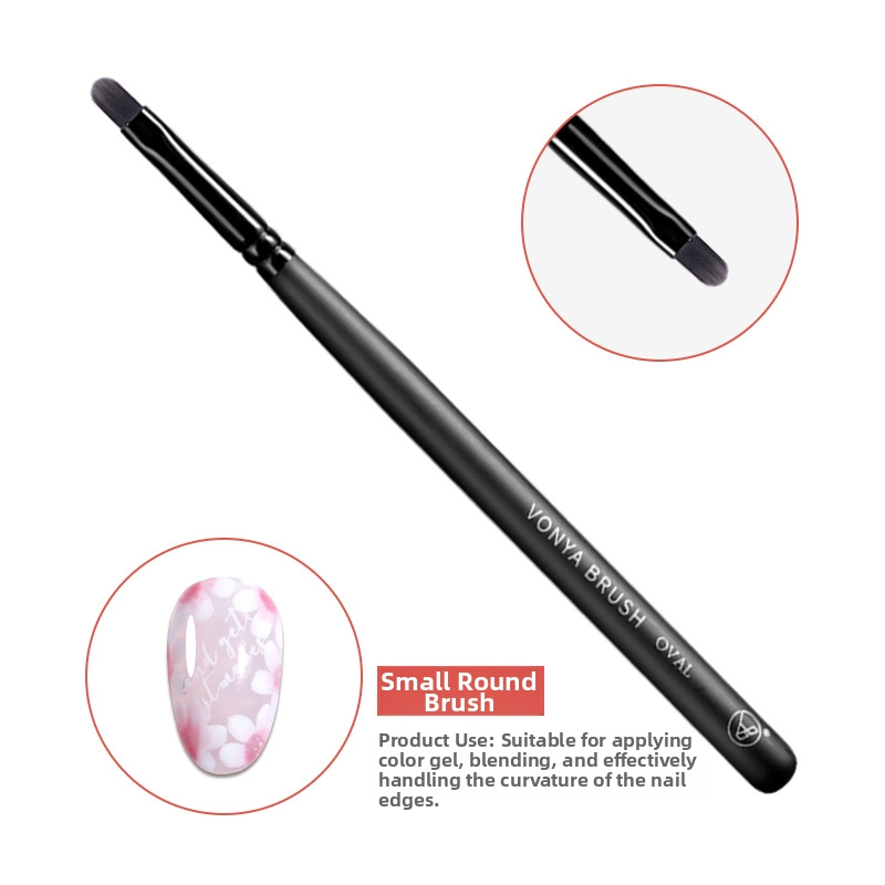 Sada nail art pier, 5 kusov, s drevenými dlhými rukoväťami