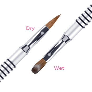 Pena gravată pentru manichiură cu mâner metalic, tijă lungă, set de 4 pensule