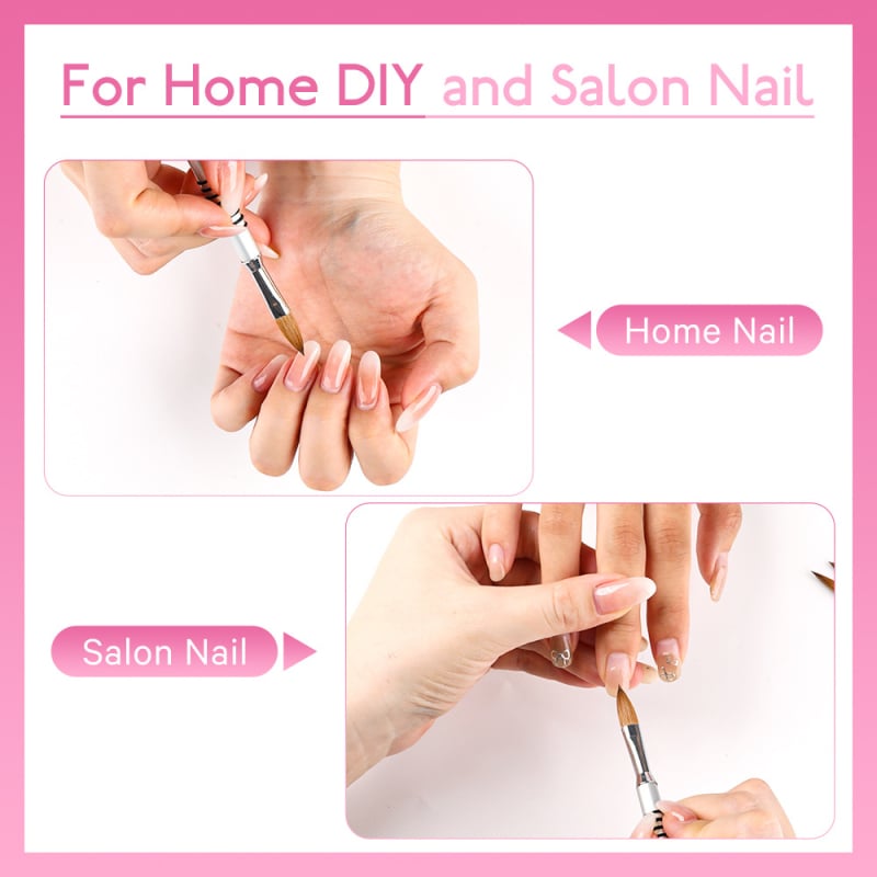 Pena gravată pentru manichiură cu mâner metalic, tijă lungă, set de 4 pensule