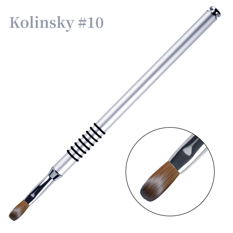 Pena gravată pentru manichiură cu mâner metalic, tijă lungă, set de 4 pensule