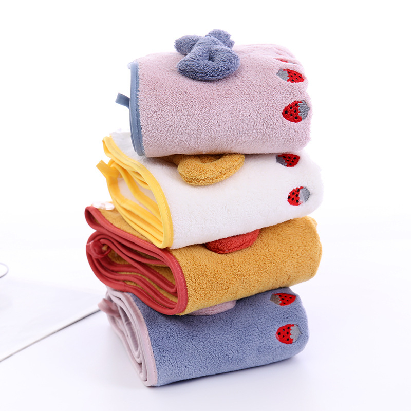 Lanie șapcă de uscare a părului din coral fleece, 150D, 80-99 g, cu funda