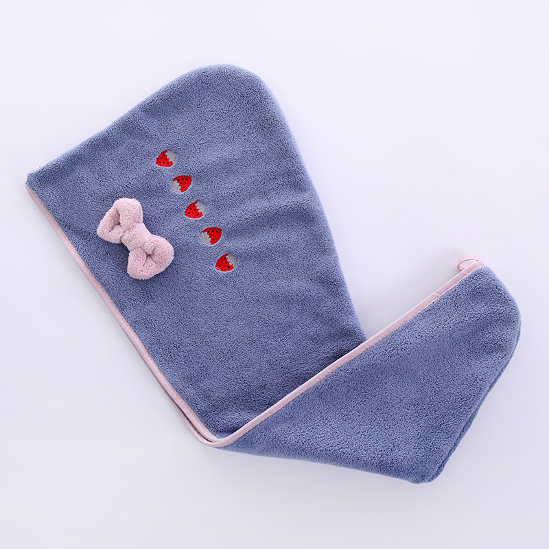 Lanie șapcă de uscare a părului din coral fleece, 150D, 80-99 g, cu funda