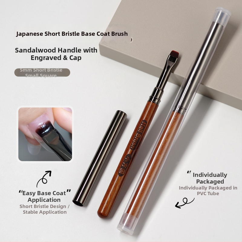 Fototerapeutická ceruzka na nechty s drevenou dlhou rúčkou a viečkom, 1 sada štetcov