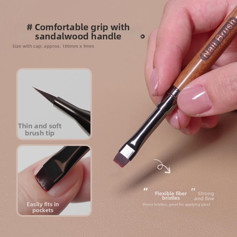 Fototerapeutická ceruzka na nechty s drevenou dlhou rúčkou a viečkom, 1 sada štetcov