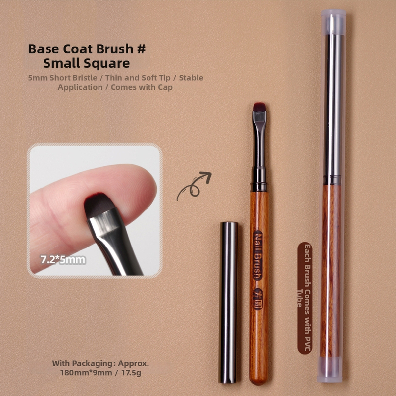 Fototerapeutická ceruzka na nechty s drevenou dlhou rúčkou a viečkom, 1 sada štetcov