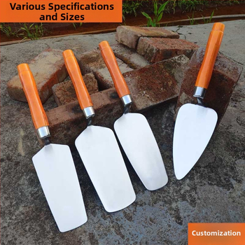 Rozsdamentes acél vakolat- és téglázó kés, modell lapos kés; alkalmas falazási és vakolási feladatokra